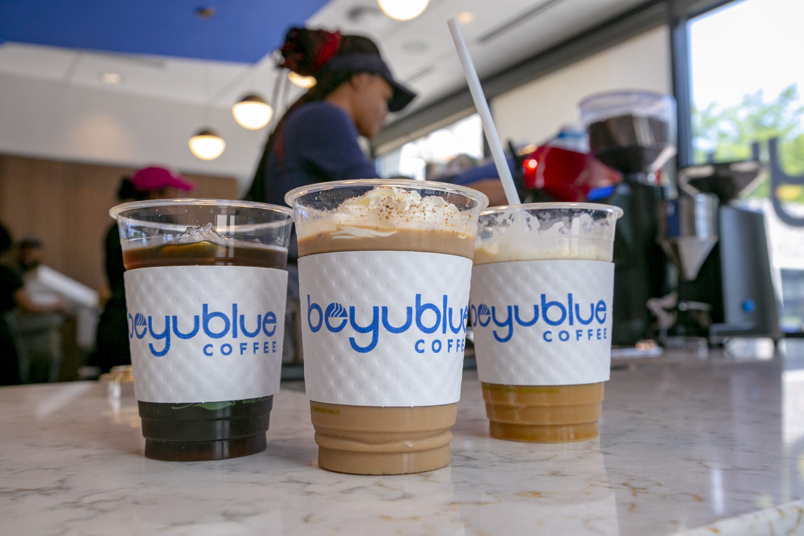 Beyu Blue Coffee drinks