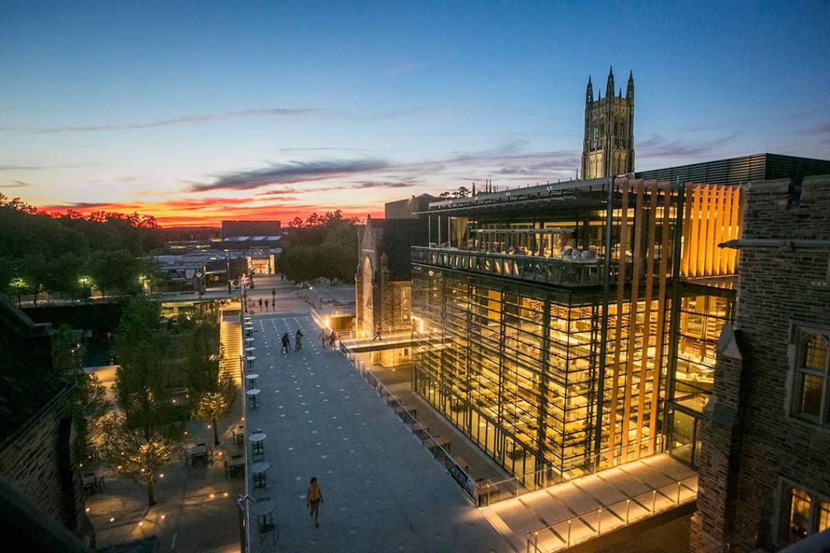 Brodhead Center exterior at dusk