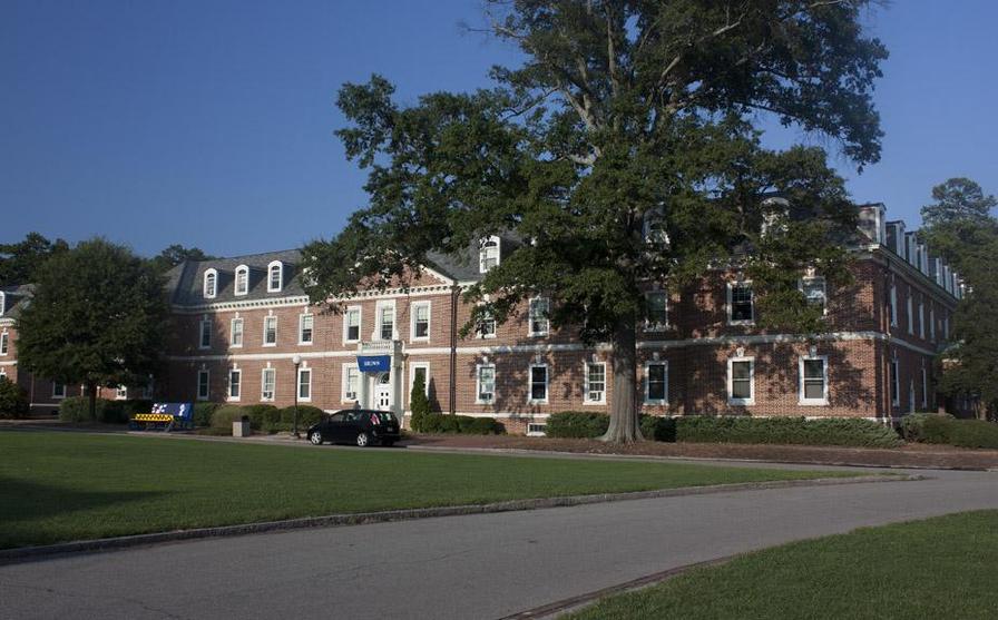 Brown residence hall exterior